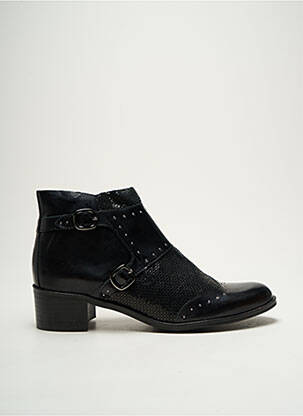 Botine/ghete material neted toc de 4 la 6 cm negru KARSTON femeie