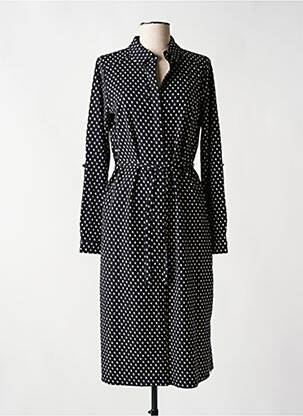 Rochie midi imprimeu fantezie mâneci lungi negru YEST femeie