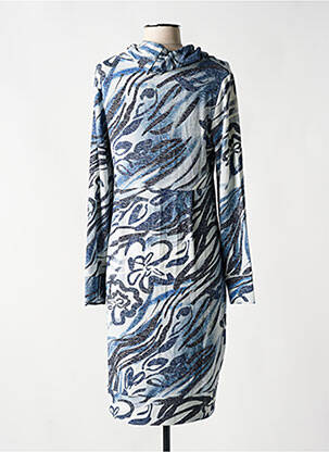 Rochie midi mâneci lungi mâneci lungi albastru DOLCEZZA femeie
