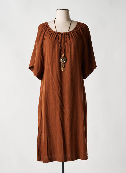Rochie midi maro LA FÉE ATELIER BY LA FÉE MARABOUTÉE femeie