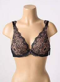 Sutien efect material satinat sutien cupe întregi cu decolteu înalt negru AUBADE femme