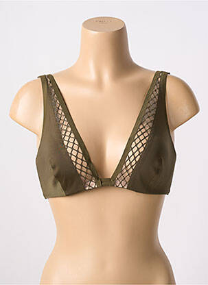 Sutien efect material satinat sutien cupe întregi cu decolteu înalt verde CHANTAL THOMASS femeie