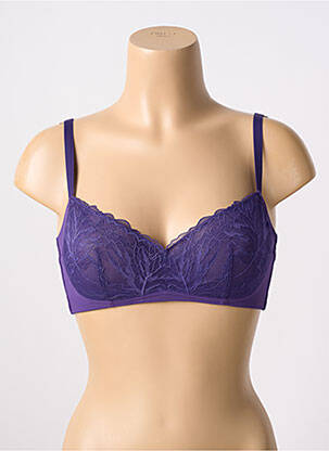 Sutien efect material satinat sutien cupe întregi cu decolteu înalt violet ETAM femeie