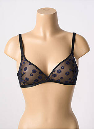 Sutien efect material satinat top triunghiuri negru SIMONE PERELE femeie