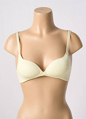 Sutien efect material satinat top sutien push-up galben ETAM femeie