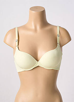 Sutien efect material satinat top sutien push-up galben ETAM femeie