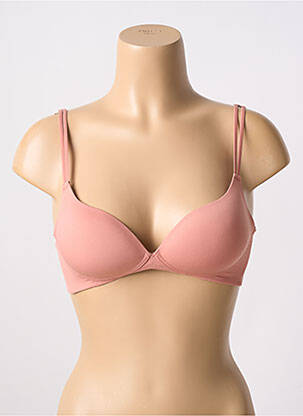 Sutien efect material satinat top sutien push-up roz ETAM femeie