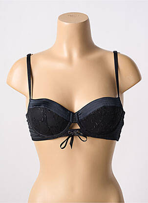 Sutien efect material satinat sutien balconet cu decolteu înalt negru SIMONE PERELE femeie