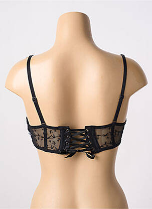 Sutien efect material satinat sutien balconet cu decolteu înalt negru SIMONE PERELE femeie