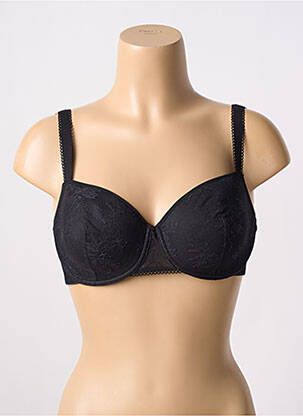 Sutien efect material satinat top sutien modelat negru PASSIONATA femeie