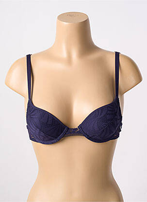 Sutien efect material satinat top sutien push-up albastru PASSIONATA femeie
