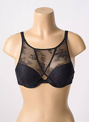 Sutien efect material satinat top sutien push-up negru PASSIONATA femeie