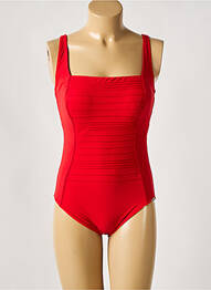 Costum de baie dintr-o singură piesă efect material satinat top sutien modelat roșu SUNFLAIR femeie