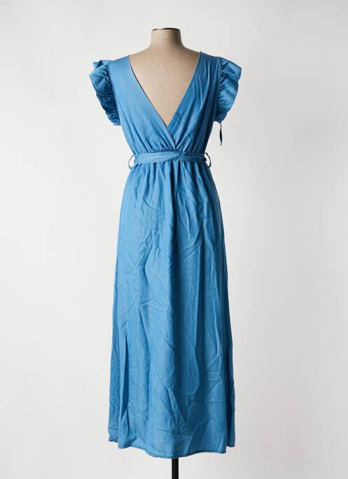 Rochie lungă albastru QUATRE VINGT JOURS femeie