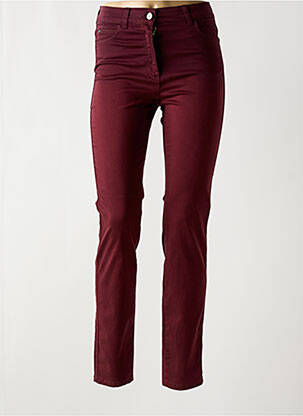 Pantalon slim țesătură poplin mărime normală roșu OLSEN femeie