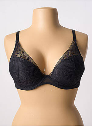 Sutien efect material satinat top sutien modelat negru PASSIONATA femeie