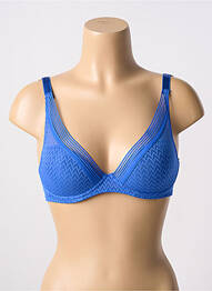 Sutien efect material satinat top sutien modelat albastru PASSIONATA femme