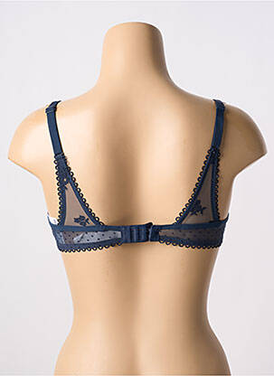 Sutien efect material satinat sutien cupe întregi cu decolteu înalt albastru PASSIONATA femeie