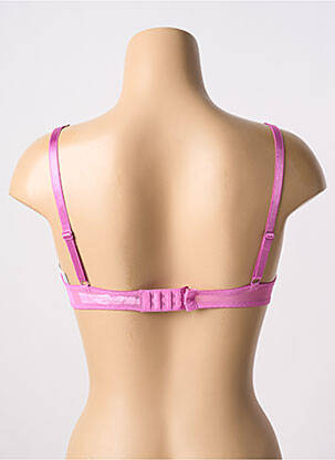 Sutien efect material satinat sutien cupe întregi cu decolteu înalt roz PASSIONATA femeie