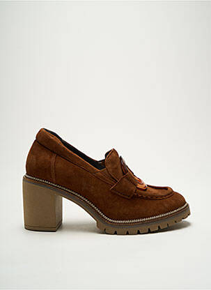 Mocasini nubuc toc de 4 la 6 cm maro SOFTWAVES femeie