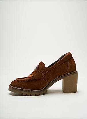 Mocasini nubuc toc de 4 la 6 cm maro SOFTWAVES femeie