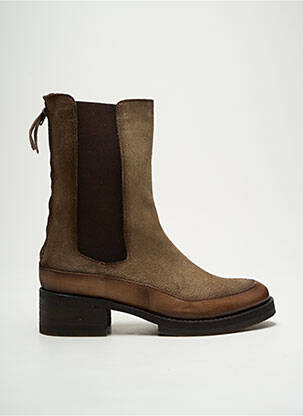 Botine/ghete nubuc toc de 4 la 6 cm maro LITTLE ...LA SUITE femeie