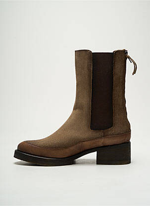 Botine/ghete nubuc toc de 4 la 6 cm maro LITTLE ...LA SUITE femeie