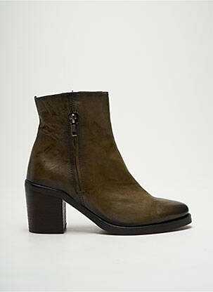 Botine/ghete material neted toc de 4 la 6 cm verde LITTLE ...LA SUITE femeie