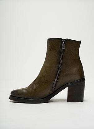 Botine/ghete material neted toc de 4 la 6 cm verde LITTLE ...LA SUITE femeie