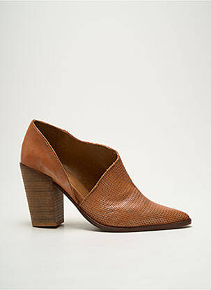 Botine/ghete material neted toc de 7 la 9 cm portocalie LITTLE ...LA SUITE femeie