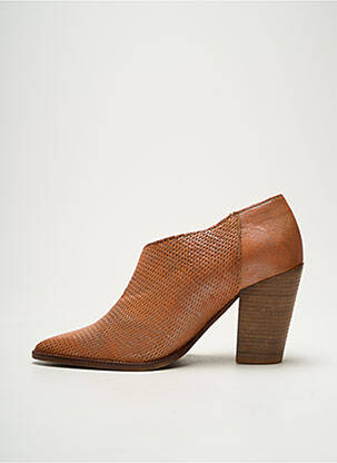 Botine/ghete material neted toc de 7 la 9 cm portocalie LITTLE ...LA SUITE femeie