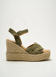 Espadrile nubuc toc de 7 la 9 cm verde MAYPOL femme