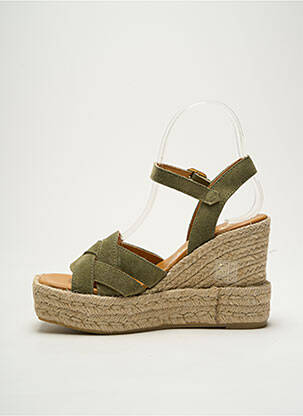 Espadrile nubuc toc de 7 la 9 cm verde MAYPOL femeie