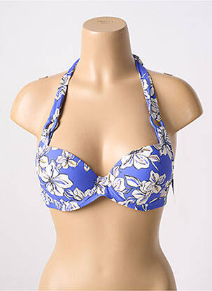 Sutien de costum de baie bretele elastice top sutien push-up albastru AUBADE femeie