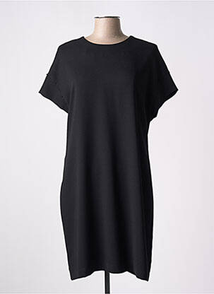 Rochie midi țesătură crep mâneci scurte negru EVA KAYAN femeie