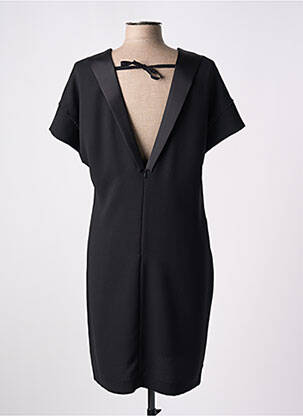 Rochie midi țesătură crep mâneci scurte negru EVA KAYAN femeie