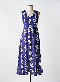 Rochie lungă imprimeu floral fără mâneci albastru GUITARE femme
