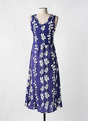 Rochie lungă imprimeu floral fără mâneci albastru GUITARE femeie