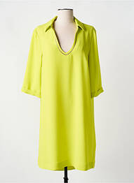 Rochie midi mâneci 3/4 mâneci 3/4 galben DEVERD femeie