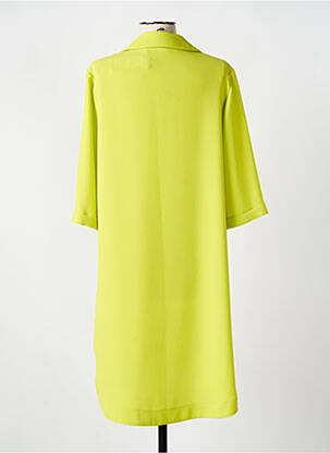 Rochie midi mâneci 3/4 mâneci 3/4 galben DEVERD femeie