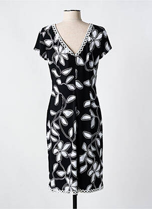 Rochie midi imprimeu floral mâneci scurte negru JOSEPH RIBKOFF femeie