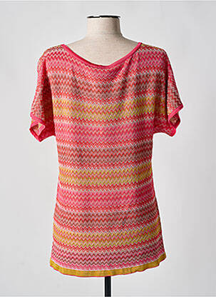 Tricou croială cambrată mâneci scurte roz DEVERNOIS femeie