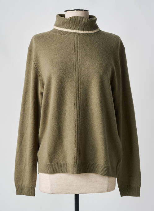 Pulover cu guler înalt verde DEVERNOIS femeie