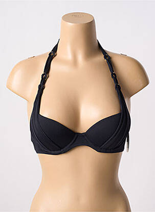 Sutien de costum de baie bretele elastice top sutien push-up negru AUBADE femeie