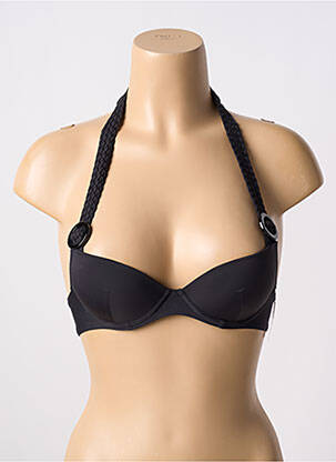 Sutien de costum de baie bretele elastice top sutien push-up negru AUBADE femeie