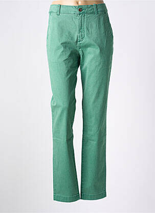Pantalon chino țesătură poplin talie înaltă verde ESPRIT femeie