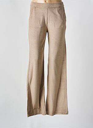 Pantalon larg bej MAJESTIC FILATURES femeie