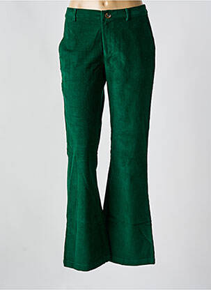Pantalon larg închidere cu fermoar sub clapetă cu nasturi mărime normală verde STORIATIPIC femeie