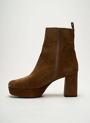 Botine/ghete nubuc toc de 7 la 9 cm maro UNISA femeie