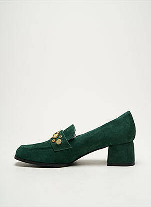 Mocasini nubuc toc de 4 la 6 cm verde REQINS femeie